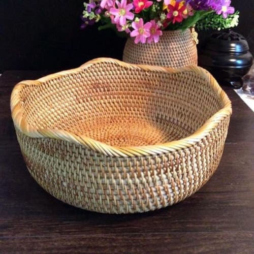 Panier Rangement Rotin Rond