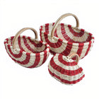 Panier En Rotin Rouge & Blanc Paniers