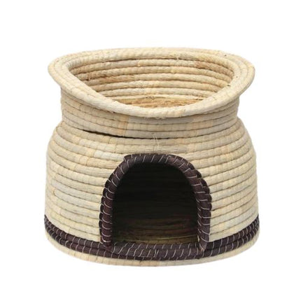Panier Osier Chat Avec Couvercle En