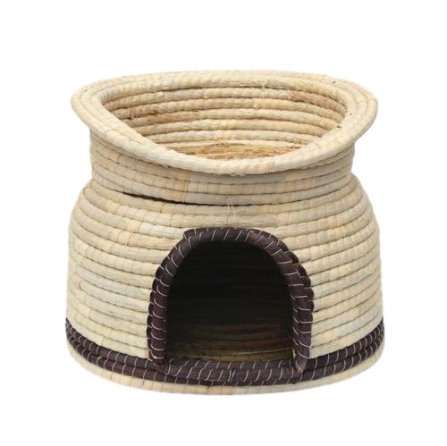Panier Osier Chat Avec Couvercle En