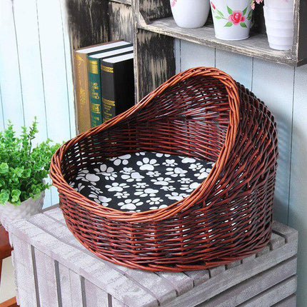 Panier Osier Pour Chat Et Chien Brun / Petit En