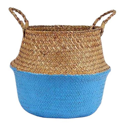 Panier Osier Rond Tendance Bleu Ciel Rond Osier