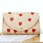 Pochette En Osier Coeur Lake Blue Sac