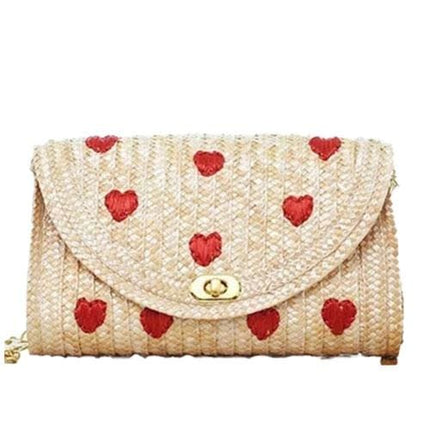 Pochette En Osier Coeur Sac