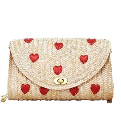 Pochette En Osier Coeur Sac