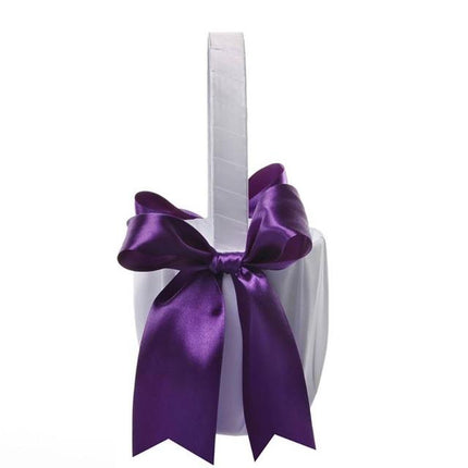 Panier Osier Corbeille Blanc Violet Mariage En