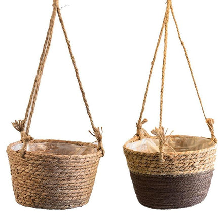 Cache-Pot Osier Suspendu Bicolore Cache-Pot En