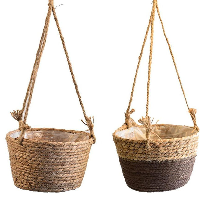 Cache-Pot Osier Suspendu Bicolore Cache-Pot En
