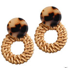 Boucles Doreilles Osier Léopard Courte En