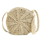 Sac À Main Rond En Osier Beige