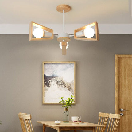 Lustre Bambou Bois Naturel 3 Lampes Luminaire