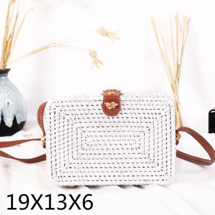 Sac Bambou Carré Blanc