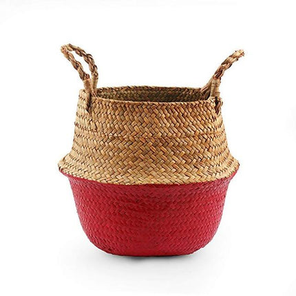 Panier Osier Rond Tendance Rouge Rond Osier