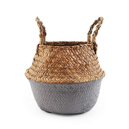 Panier Osier Rond Tendance Gris Rond Osier