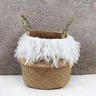 Petit Panier En Osier Rond Blanc Rond Osier