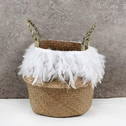Petit Panier En Osier Rond Blanc Rond Osier
