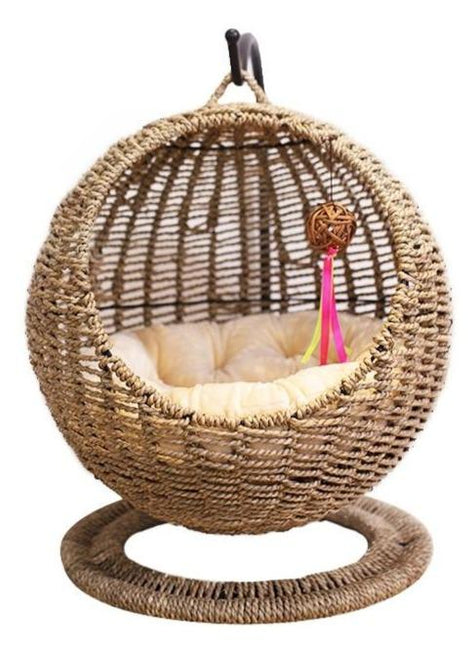 Panier Chat Osier Rond En