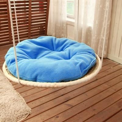 Panier Suspendu En Osier Pour Chat Bleu