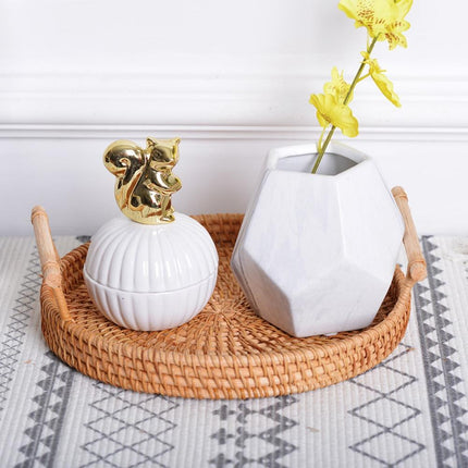 Grand Plateau Osier Rond Cadeaux