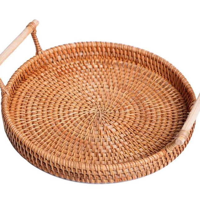 Grand Plateau Osier Rond Cadeaux