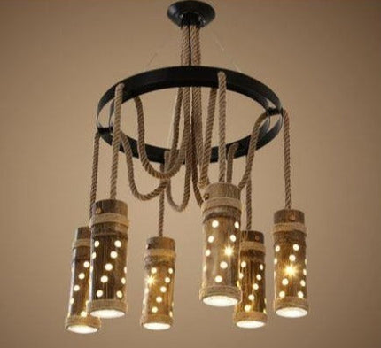 Lustre Bambou Chandelle Luminaire
