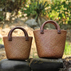 Sac Osier Anses Bois Petit À Main
