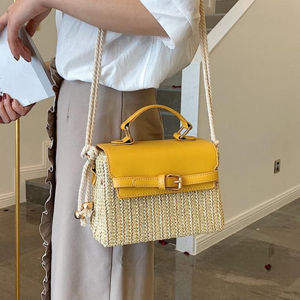 Sac En Osier Vintage Moutarde