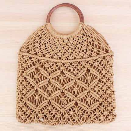 Grand Sac De Plage En Osier Marron