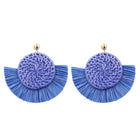 Boucles Doreilles Style Bohème Chic Bleu En Osier