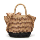 Sac En Osier Décoré Noir