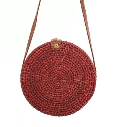 Sac Rond Osier Coloré Rouge Sacs En