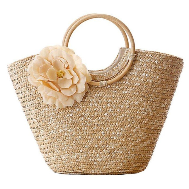 Sac De Plage Osier Jaune En
