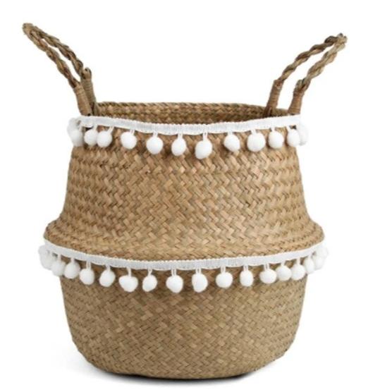Panier Rond Osier Blanc Rond Osier