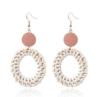 Boucles Doreilles Osier Blanc Oval En