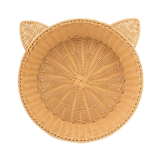 Panier Rond En Osier Pour Chat