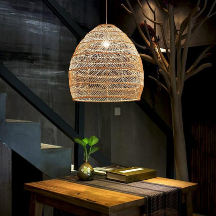 Lampe Abat-Jour Osier Moyenne Luminaire