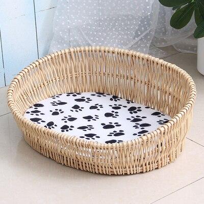 Coussin Panier Osier Chat Blanc / Petit En