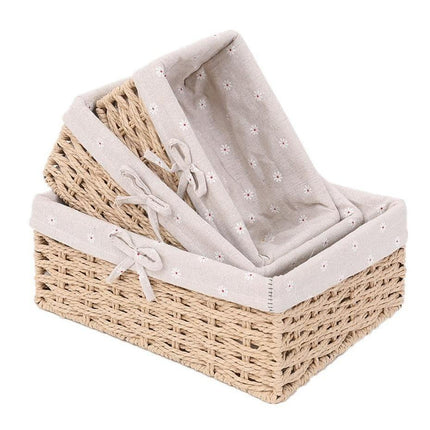 Panier Rangement Osier Rectangle Beige / Petit Panier Rangement Osier