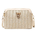 Sac En Osier Bandoulière Blanc