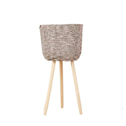 Cache-Pot Osier Sur-Pieds Gris Grand Cache-Pot En