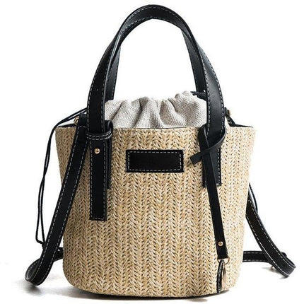 Sac En Osier Paris Noir