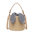 Sac Rond Osier Vichy Marron En