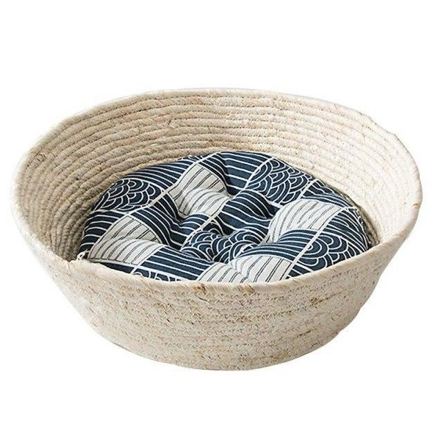 Grand Panier Osier Chat Petit En