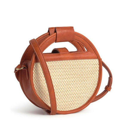 Sac Rond Osier Cuir En