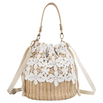 Sac Rond Osier Dentelle En