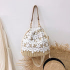 Sac Rond Osier Dentelle En