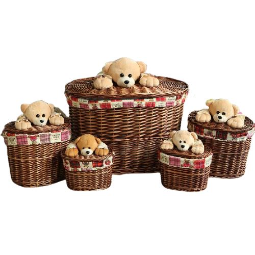 Panier En Osier Pour Chambre Bébé Petit / Chocolat