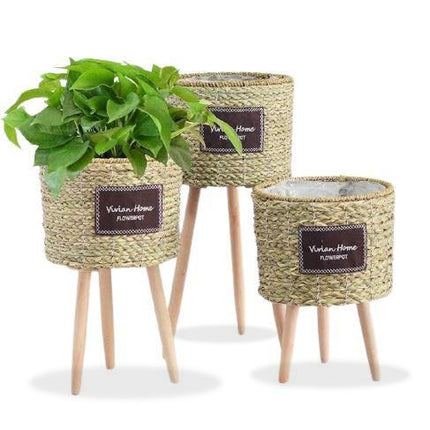 Cache-Pot Sur Pied En Osier Cache-Pot
