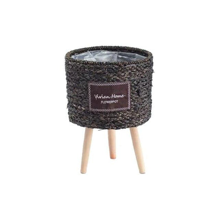 Cache-Pot Osier Sur Pied Noir Petit Cache-Pot En
