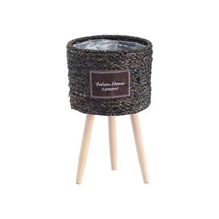Cache-Pot Osier Sur Pied Noir Moyen Cache-Pot En